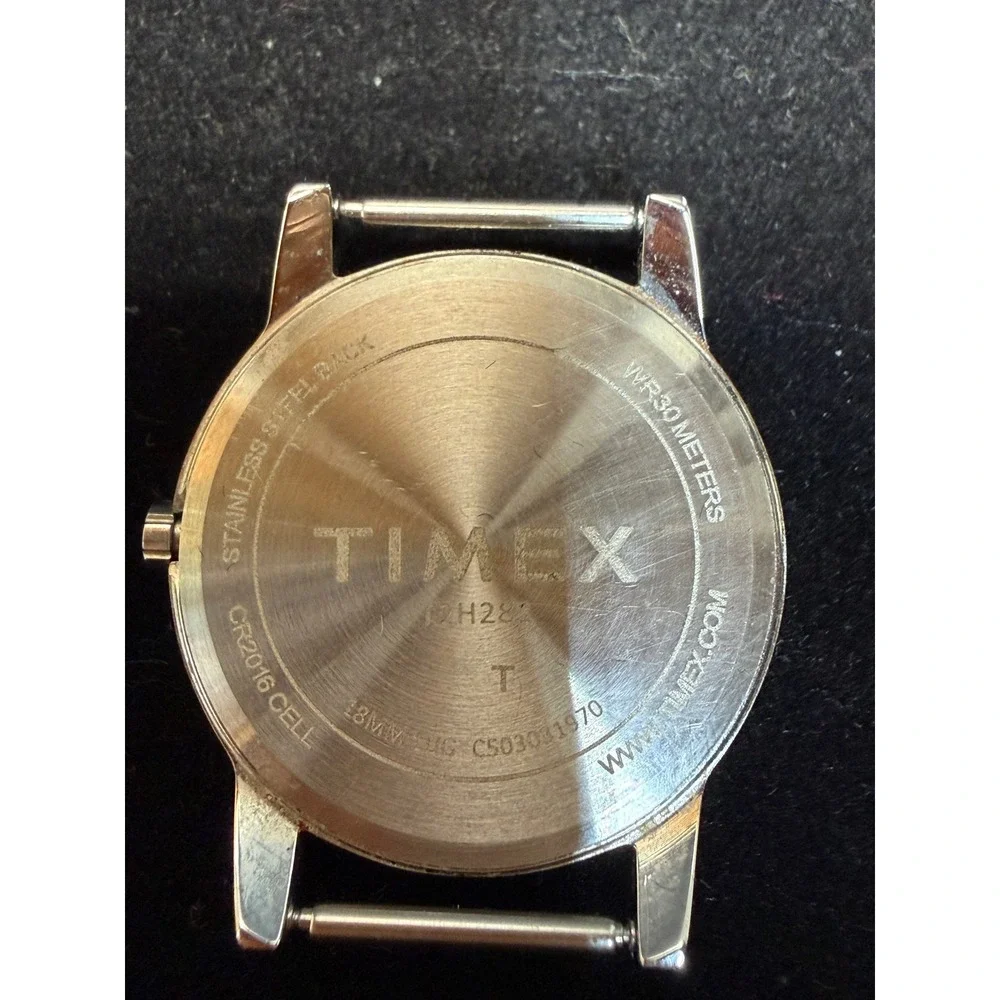 Timex Mens Easy Reader T2H281 Indiglo White Dial Silver Tone Watch Head 18mm Lug